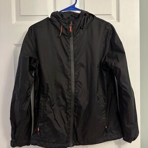 Black Hooded Rainjacket